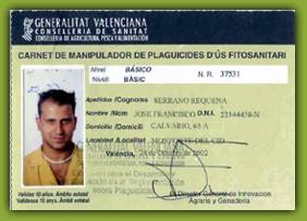 Carnet manipulador plaguicidas